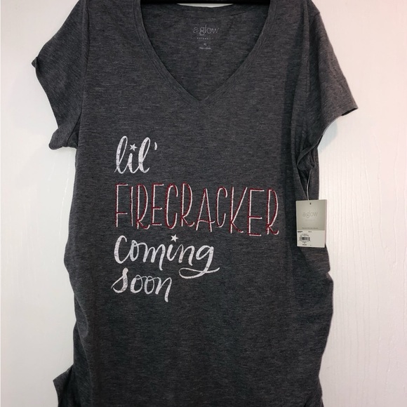 A:glow maternity top size XL NWT short sleeve V-neck  T-shirt Bundle2save - Picture 1 of 9